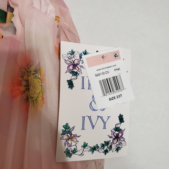 Iris & Ivy - New & Beautiful Pink Floral Pleated Trapeze Dress - Toddlers - Picture 5 of 7